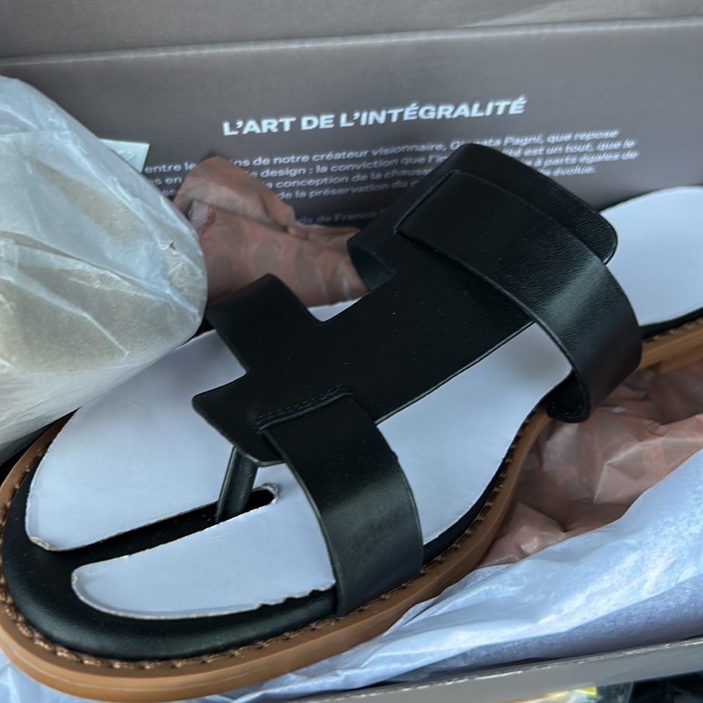 NWT Franco Sarto black Leather Sandals - Picture 4 of 5